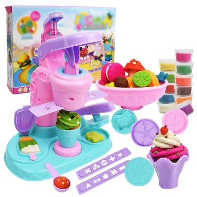 Playdough Set Play Dough Tools 26 PCS Ice Cream Maker Machine Play Dough Kit with 12 Colors Play Doug for Girls Boys Kids and Toddlers
