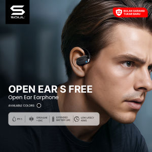 SOUL S Free Open Ear Earphone ENC IPX5 Low Latency Sport Headset Bluetooth Anti Keringat