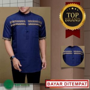 Baju Koko Kurta Dewasa Lengan Pendek - Materi Toyobo Ori Halus Bahan Licin Nyaman Dipakai - Koko Pria Masa Kini - Kurta FF