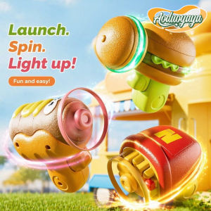 Light Up Spinning Top Flying Disc Gyro Toy Led Flashing Educational Outdoor Play Battery Operated