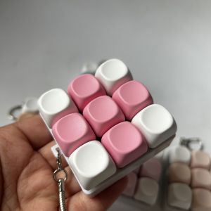 PLLEWY Keys Button Fidget Keychain Keycap DIY Keyboard Finger Keyboard Cap Relaxing Pass The Time Clicker Toy Adult