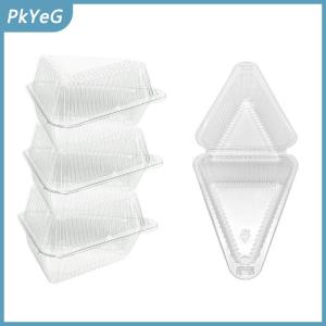 PkYeG 50 100pcs bánh lát container rõ ràng tam giác tráng miệng hộp tái sử dụng thực phẩm đóng gói hộp Stackable bánh sandwich chủ cho trái cây bánh