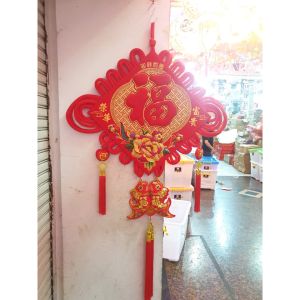Chinese Knot Gantungan Imlek SHIO ULAR 2025 Gantungan Zhongguo Jie Hiasan Imlek Beludru Merah