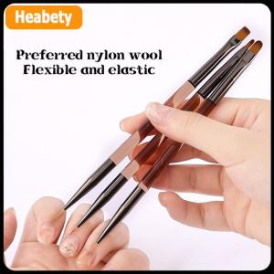 【2-3 ngày giao hàng】 3 pcs làm móng tay bàn chải kép sử dụng gel Gradient bàn chải siêu mỏng Dòng vẽ bút kép kết thúc móng tay nghệ thuật Thiết kế công cụ vẽ