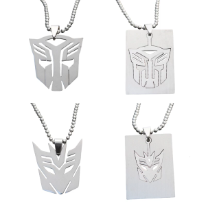 Phong Cách Punk bằng thép không gỉ phong cách vòng cổ với autobots Mặt dây chuyền và Optimus số nguyên tố Decepticon logo cho nam thường ngày mặc
