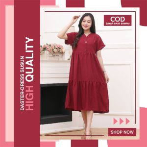 COD | DASTER SUSUN RAYON POLOS TERBARU BUSUI FRIENDLY | DASTER RAYON RUFFLE VIRAL | DASTER DRESS SUSUN KANCING ATAS | DRESS POLOS DRESS RAYON DASTER KEKINIAN