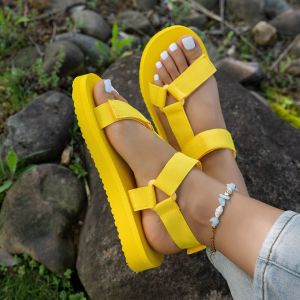 Free Shipping 2026 WomenS Plus-Size One-Strap Velcro Lightweight Casual Sandals