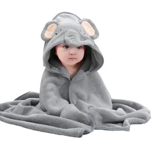 【COD&Local】Baby Bath Towel Cute Animal Absorbent Hooded Towel with Ears Soft Bathrobe Blanket for Toddlers Newborn Shower Gifts