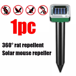 Solar Ultrasonic Pest Repeller Outdoor Garden Farmland Mole Snake Bird Mosquito Mouse Control