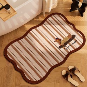 Anti-Slip Diatomite Absorbent Floor Mat Bathroom Quick Drying  Bathtub Mat Good Water Absorb Soft Bath Rug Carpet
