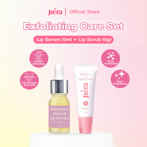 [BUNDLING] JIERA Exfoliating Care Set Lip Serum 10ml + Lip Scrub 10gr with Double Exfoliating Power & Extra Antioxidant Membantu Mencerahkan Bibir