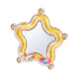 OOC Climb Bite Chew Star Rotating Parrot Mirror Toy Colorful Beads Spinner Rattle Bead Parrot Chew Spinning Toy Bird Cage Toys Bite Resistant Mirror Parrot Interactive Toy Bird Cage