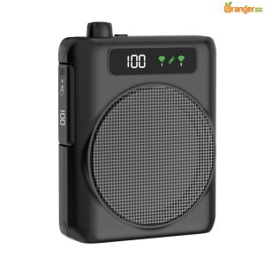 Portable R12 Wireless Loudspeaker With 2pcs Magnetic Bluetooth Lavalier Microphones
