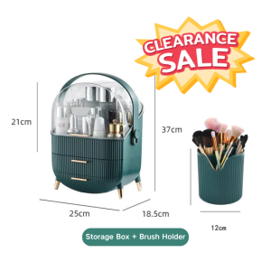 🇸🇬[SG READY STOCK] Plastic Table Makeup Bottles Organizer Cosmetic Storage Box Wave Surface Jewellery Jewelry Beauty Box