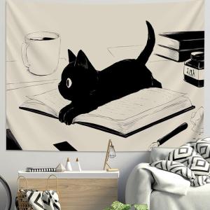 ins Wind Painting Renovation Tapestry Bedroom Bedside Live Stream Background Cloth Decoration Dormitory Art Cat Cloth Wall Hanging