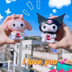 Sanrio Trái Tim Đồ Chơi Búp Bê Kuromi Cinnamoroll Lễ Tình Nhân Lời Thú Tội Bạn Gái Có Thể Nói Tôi Yêu Bạn Đồ Chơi Phát Sáng