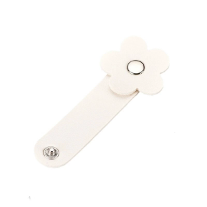 Flower Shaped Cable Ties Cord Clip For Headphones And Cables PU Leather Winder With Snap Closure Desgns