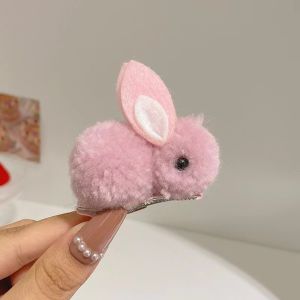 Klip Rambut Arnab 小兔子发夹 Bunny Hair Clip 可爱毛绒儿童刘海发夹 Cute Plush Rabbit Soft Hairpin Kid Hair Accessory