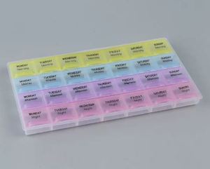 28 Slot Daily Pill Storage Box Bekas Simpan Ubat Tablet