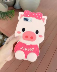 Cartoon 3D piggy silicon case for OPPO A37 F7 Vivo Y81 V15Pro Samsung J4Plus