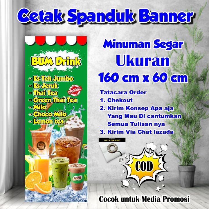 Spanduk Banner Minuman Segar Ukuran 160 x 60 cm