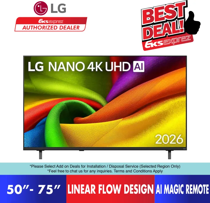LG 50" / 55" / 65" / 75" NANO 4K UHD AI NU84 Smart TV 50NU845BPSB / 55NU845BPSB / 65NU845BPSB / 75NU845BPSB