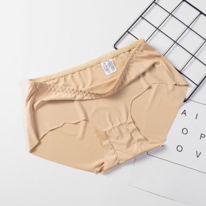 ECMLN 2Pcs Ice Silk Women Panties Plus Size L-3XL Seamless Comfortable Briefs Breathable Underwear