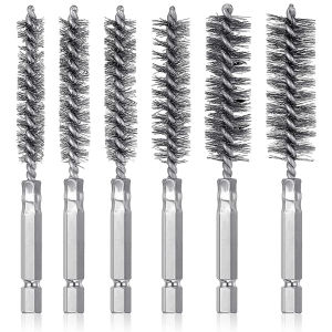 【SUITU】 Stainless Steel Wire Tube Brush Hex Shank Pipe Cleaning Brush For Polishing Deburring Removal