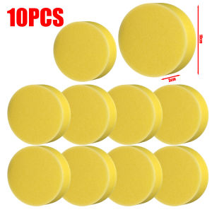 10Pcs Car Waxing Sponge High-Density Cleaning Sponge Block Car Beauty Supplies Encrypted Round Sponge Wipe Tool