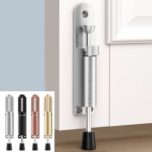 HUGHES Zinc Alloy Foot Operated Door Holder Adjustable Rust Resistant Telescopic Door Stopper Multifunctional Thickened Spring Door Stopper for Home