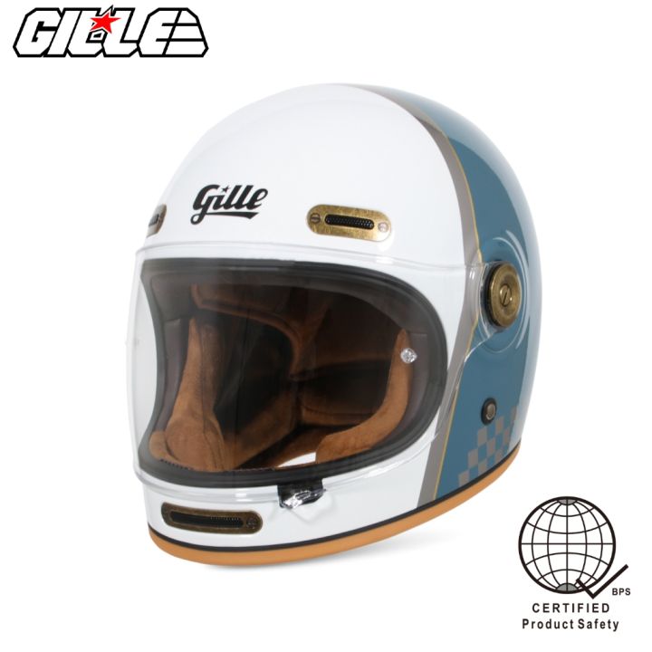 classic helmet lazada GILLE 853 Vintage Atavistic Classic Helmet Full Face Motorcycle Helmet New  Gille Q-1573 Helmet Grey Blue Black Motorcycle Helmet Medium Large Xxl  Motorcycle Helmet - Lazada