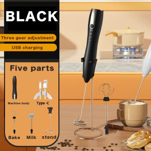 Handheld mixer Milk Frother for Coffee Rechargeable Beverage Blender 2 Heads 3 Speed Electric Whisk Coffee Frother for Latte Electric Mixer Cappuccino Hot Chocolate Eggs