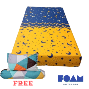 PAKET HEMAT Full Set Kasur Lipat Busa Foam TEBAL 10 CM Uk 170x90 Cm (+ Bantal Guling) Sare