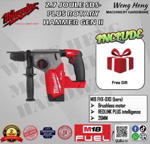 MILWAUKEE M18 FUEL GEN II 26MM SDS-PLUS ROTARY HAMMER - MODEL M18 FHX