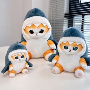 Cute Shark Cat Plush Toy Tempura Fried Shrimp Shark Cat Plush Doll Shark Cat Doll Kids Kawaii Stuffed Toy Gifts