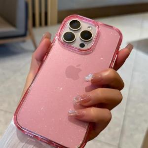 Luxury Glitter Transparent Shiny Case for iPhone 16 15 14 Pro Max 13 12 11 16Pro Bling Clear Soft Shockproof Ultra Slim Cover