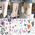 Tatto Temporer Ankle Flora Cherry Lavender / Temporary Tattoo Stiker Bunga lavender Tahan air. 