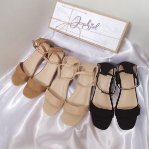 JOPHIEL Correa 2.5 inches Block Heels Suede Gamuza Sandals for Women HIGH QUALITY LOCALLY MADE