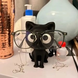 WANGCAI 3D Print Eyeglass Show Holder Cute Non-slip Cat Glasses Display Stand Glasses Shelf Rack Animal Cat Ornaments Home Decorations