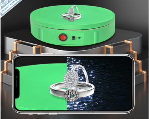 Rotating Display Stand 30cm supports 100KGS 360 degree spin rechargeable turntable with remote controller for green screen photographic props #300RGRN