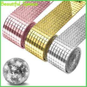 Beautiful 4x100cm Mirror Mosaic Tiles Stickers DIY Self-Adhesive Mini Square Acrylic Wall Sticker Craft Party Home Decor