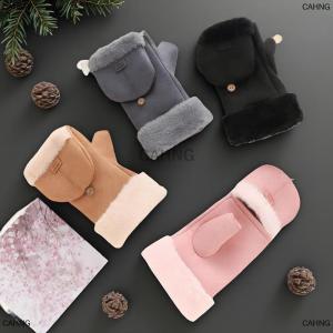 [COD] CAHNG ถุงมือให้ความอบอุ่นสำหรับผู้หญิงนักเรียนหญิงฤดูใบไม้ร่วงและฤดูหนาวน่ารักพลัสกำมะหยี่หนาแบบฝาพับได้สำหรับสำนักงานหน้าจอสัมผัสสัมผัส