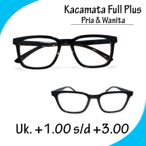 NEW KACAMATA BACA LENSA PLUS!! +1.00 sampai +3.00 frame hitam kotak untuk pria dan wanita