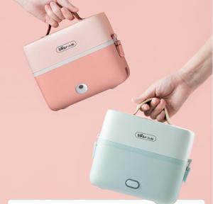 Bear DFH-B12E1 Mini Portable 1.2L Stainless Steel Liner 2 Layers Electric Lunch Box Cooking