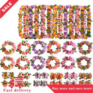 [COD] 4Pcs set Hawaiian Flower leis Garland Necklace DIY Decoration Fancy Dress Party