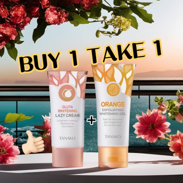 『BUY 1 TAKE 1』TANAKO Skin care set Orange Facial Exfoliating Gel 50g ...