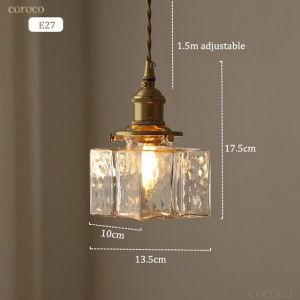 Japanese R Brass Glass Pendant Light For Dining Room Living Room Study Hallway Bedroom Bedside Bar Counter Foyer Ho Lighting