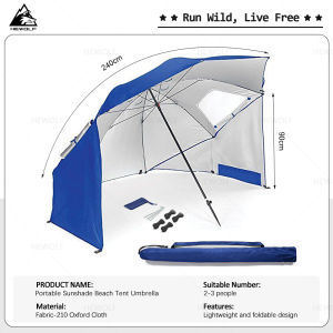 Quick-Set UV-Blocking 4-Person Waterproof Tent Umbrella with UV50+ Protection for Camping Hiking Outdoor Activities