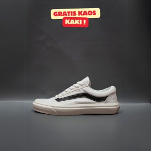 SEPATU VANS21 OLD SKOOL VAULT OG PUTIH LIST HITAM KANVAS 36-43