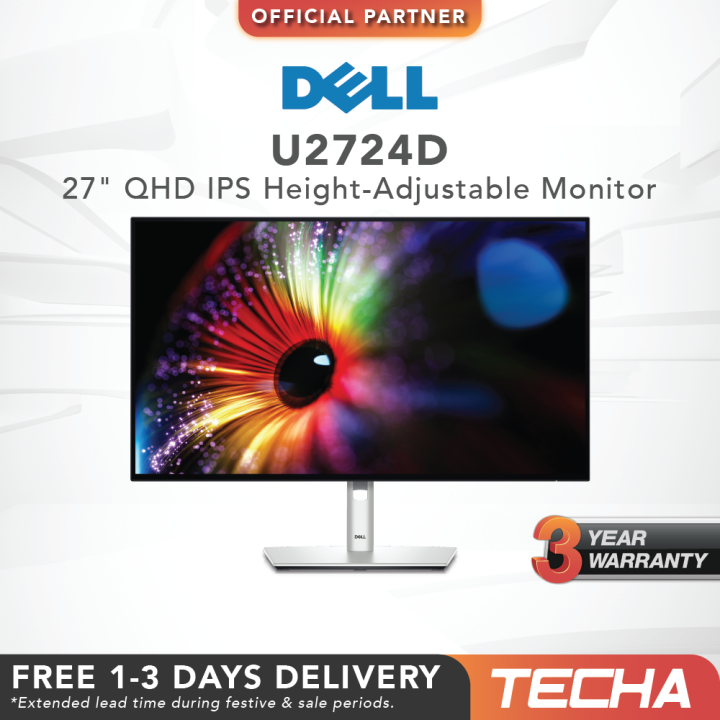 DELL U2724D | 27" | QHD | IPS | Height-Adjustable Monitor | Lazada ...